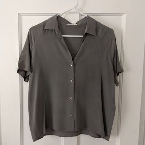 Everlane Sill Short Sleeve Shirt - Small - Grey